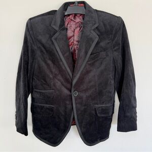 Elie Balleh Milano Italy Boys Velvet Blazer Jacket in Black Size Large 6-7